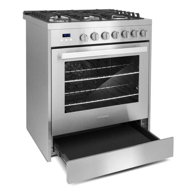 Cosmo 30 in. 5.0 cu. ft. Single Oven Gas Range with 5 Burner Cooktop in